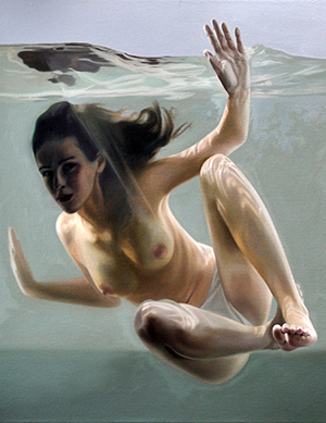 Pod vodou, 100 x 100 cm, 2013